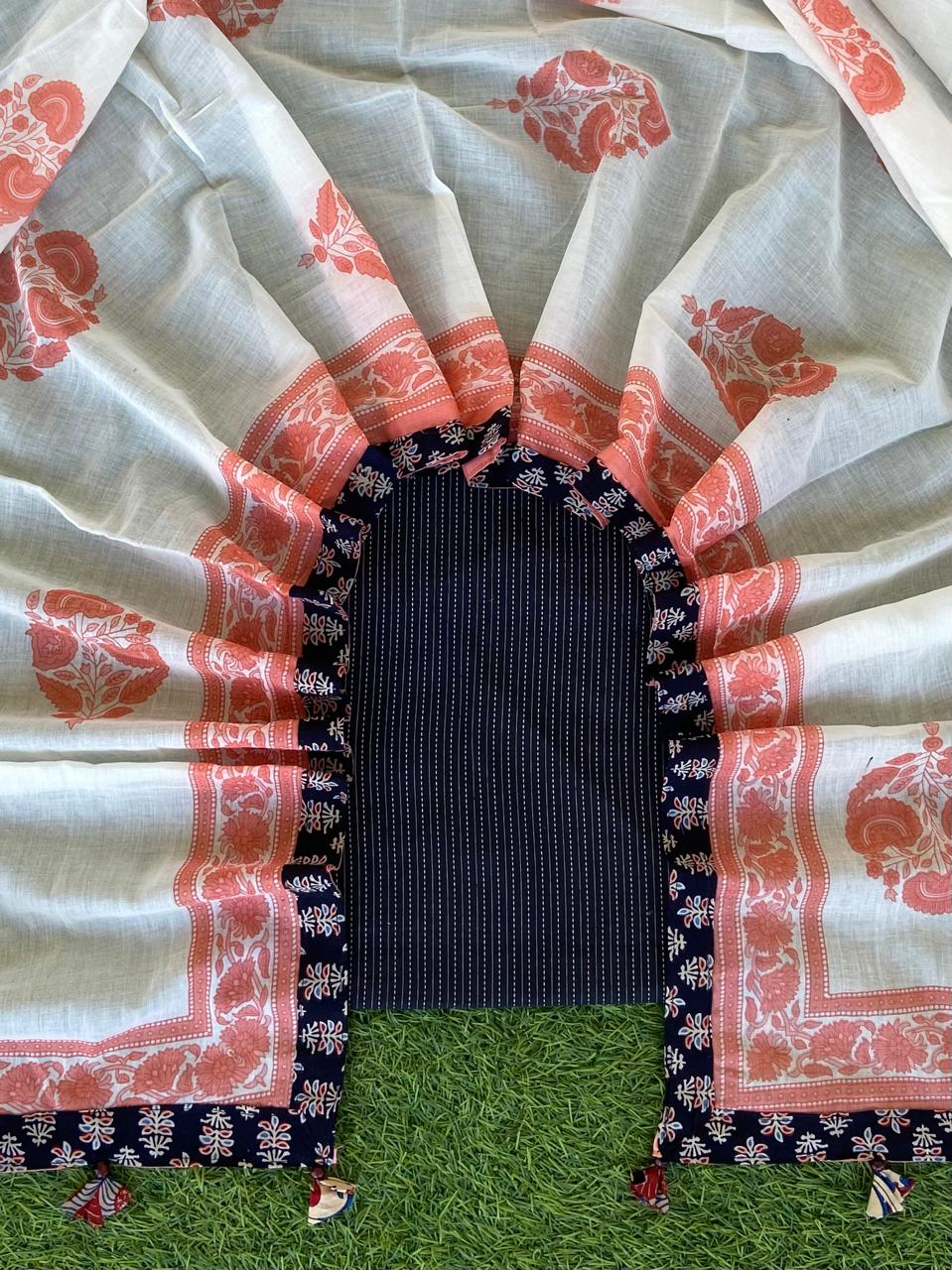 Black Kantha Suit with Sangeneri Duppatta