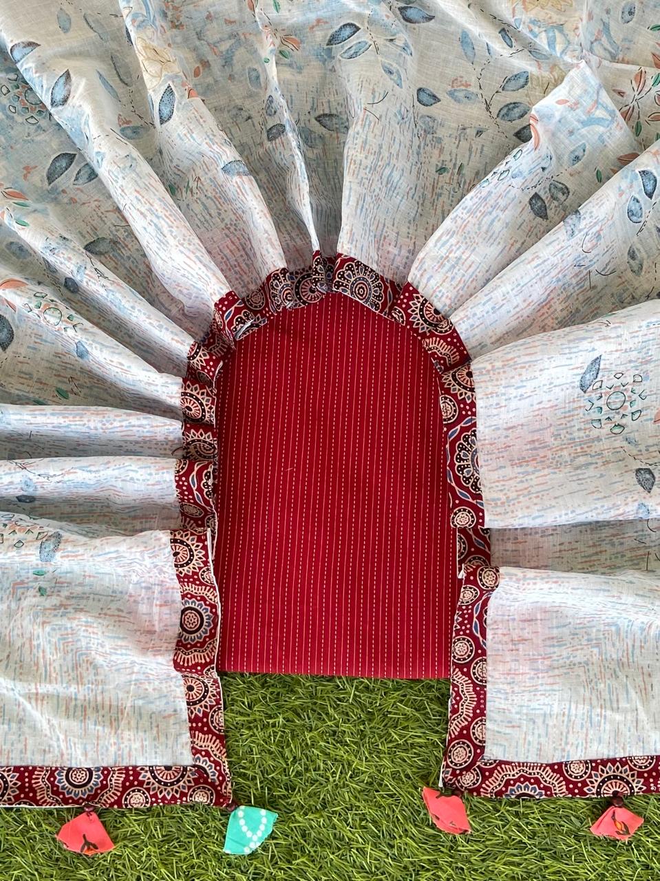 Maroon Kantha Suit with Sangeneri Duppatta