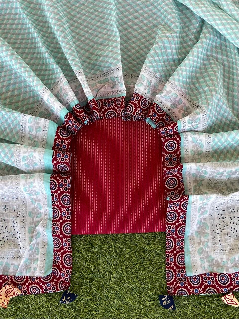 Maroon Kantha Suit with Sangeneri Duppatta