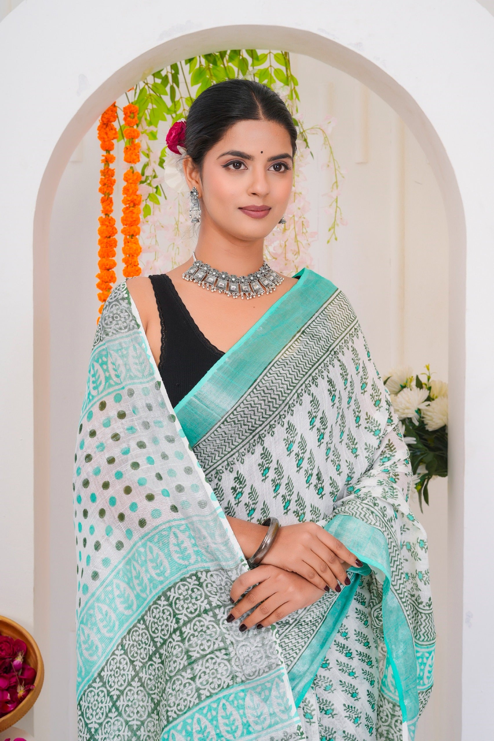 Cotton Linen Saree