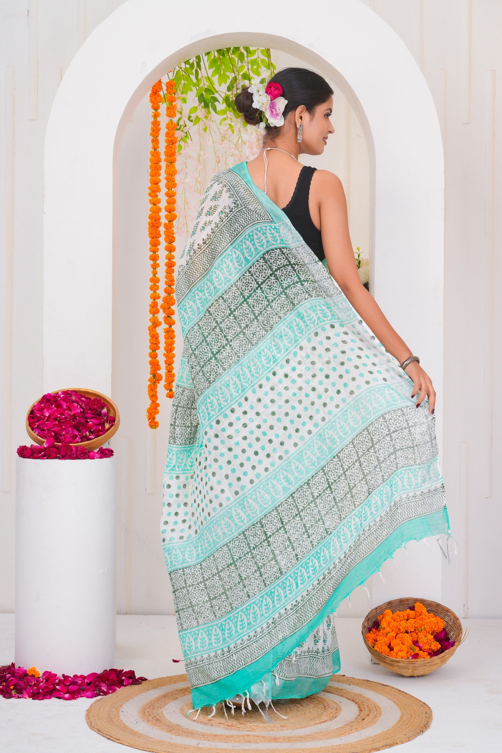 Cotton Linen Saree