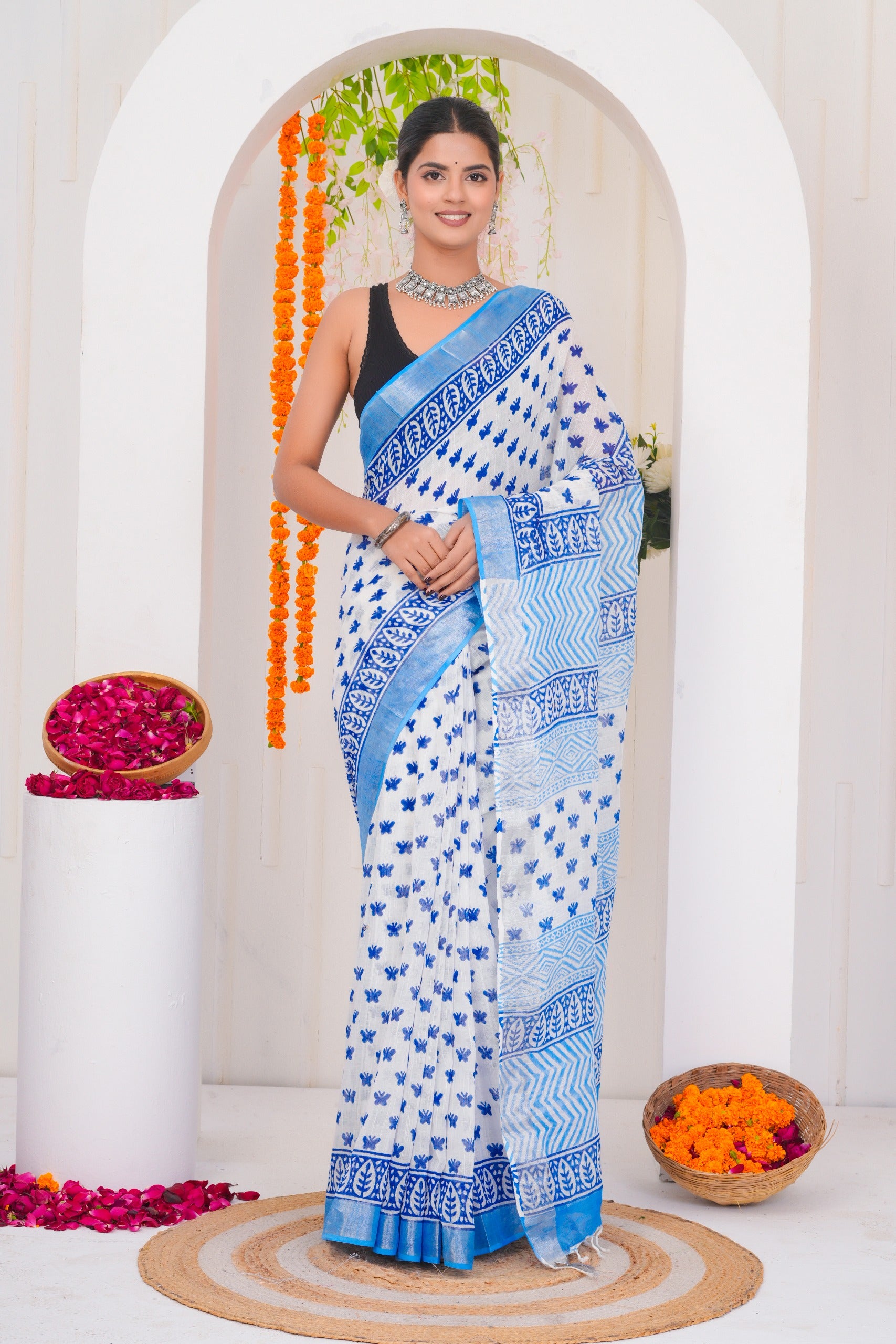Cotton Linen Saree