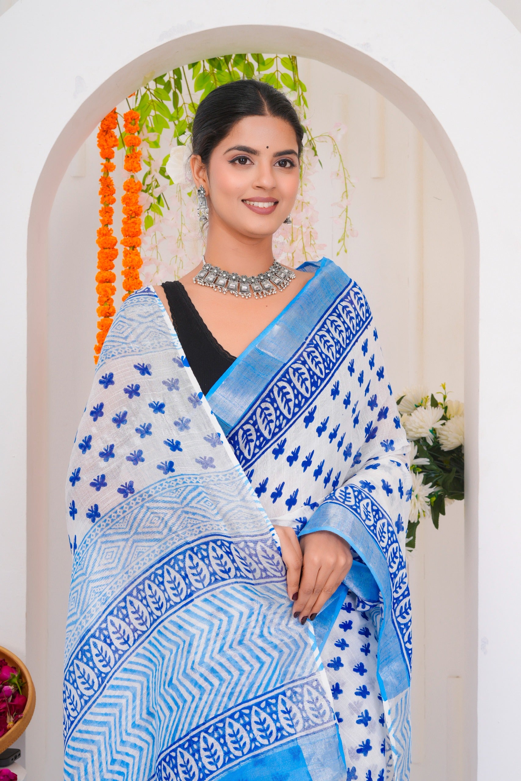 Cotton Linen Saree
