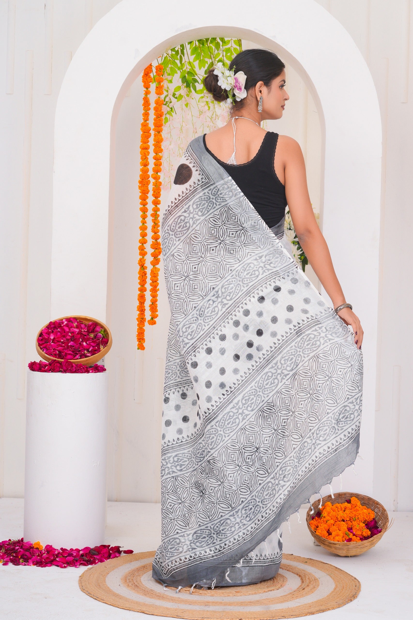 Cotton Linen Saree