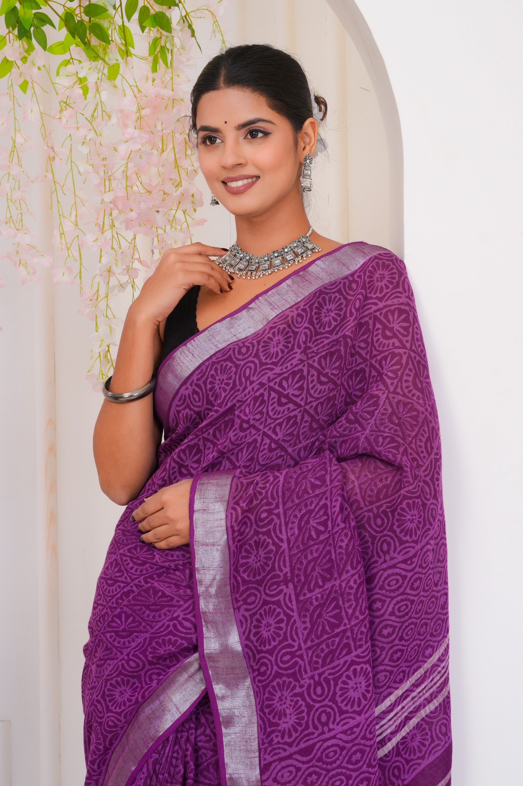 Cotton Linen Saree