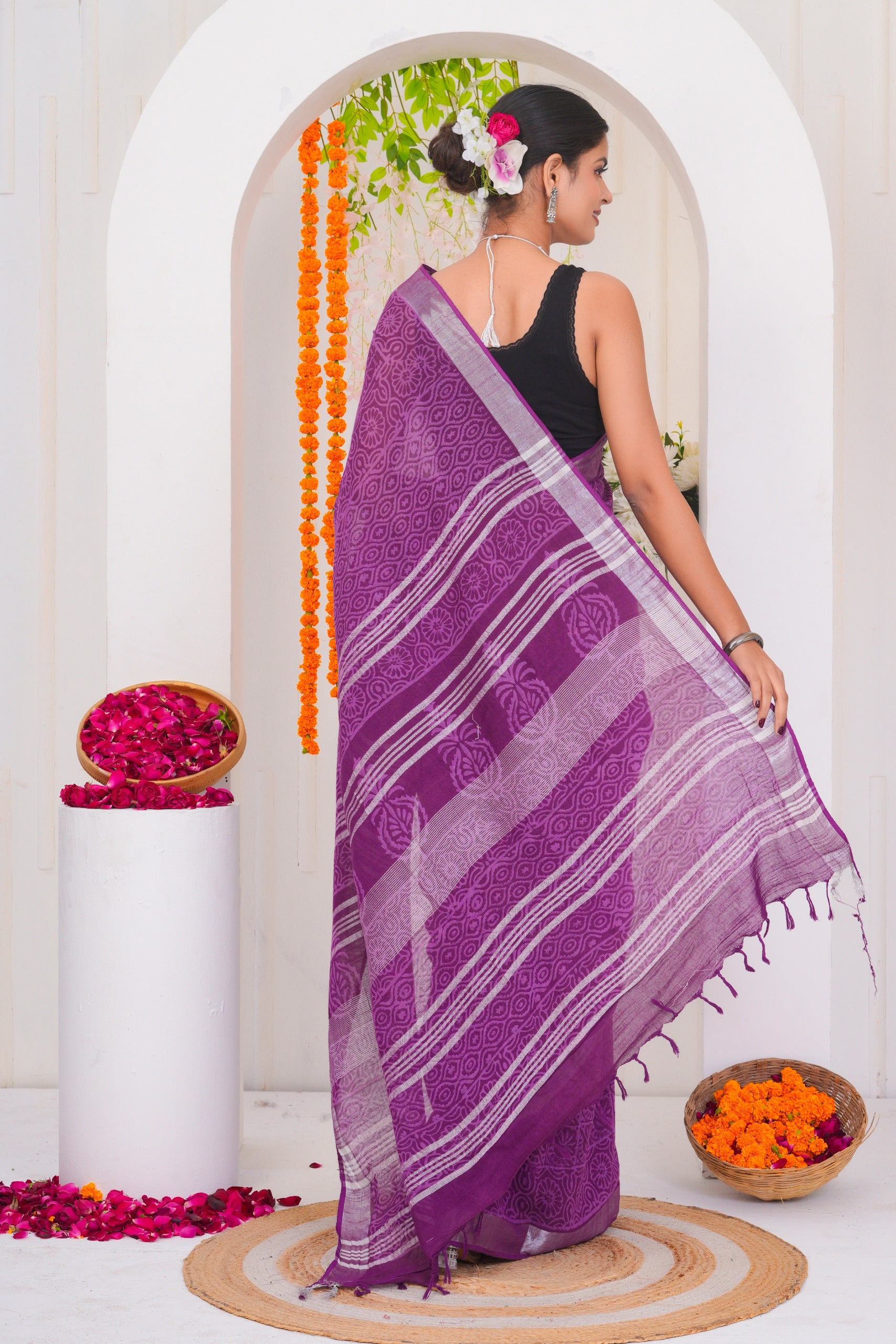 Cotton Linen Saree