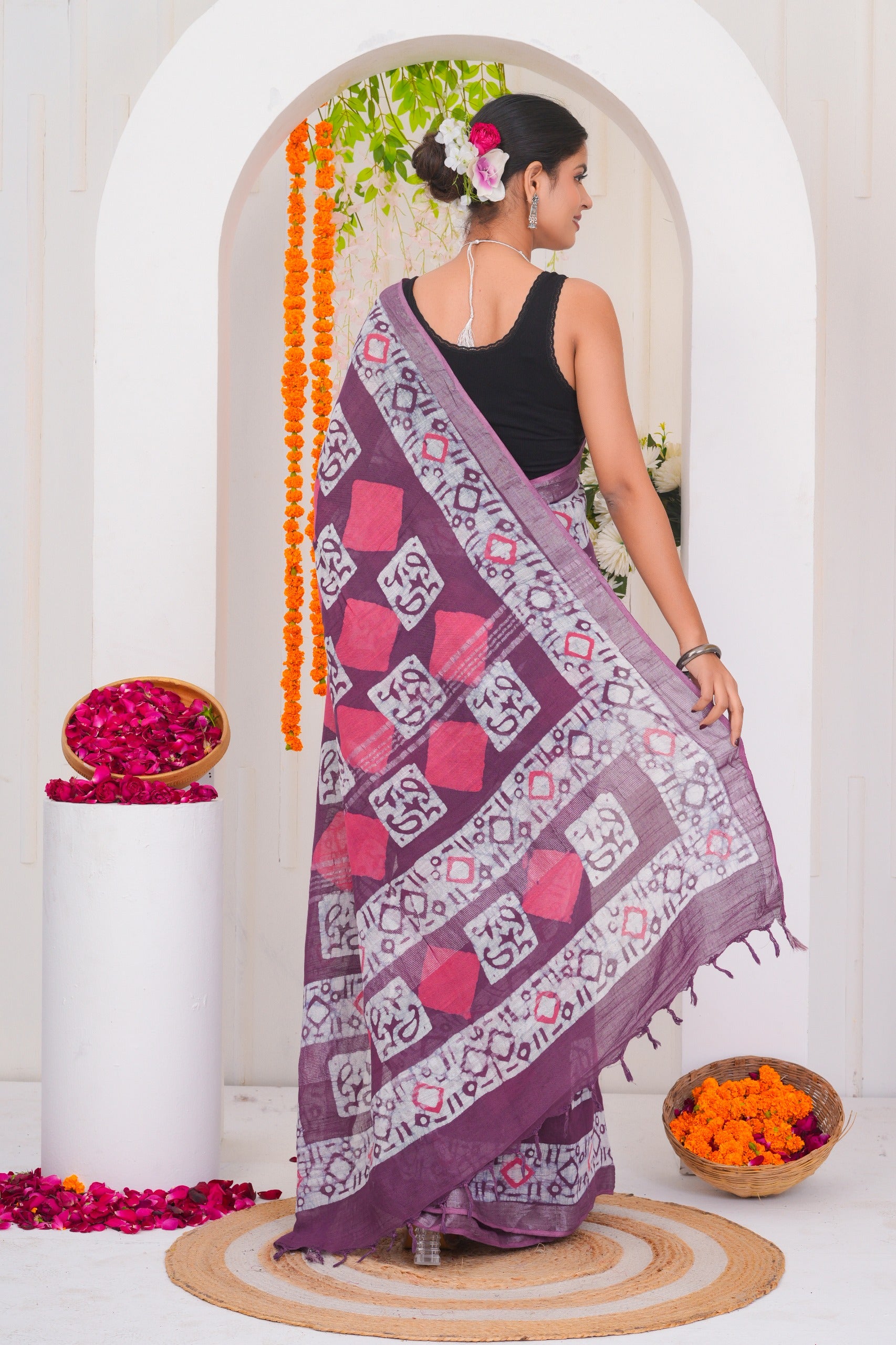 Cotton Linen Saree