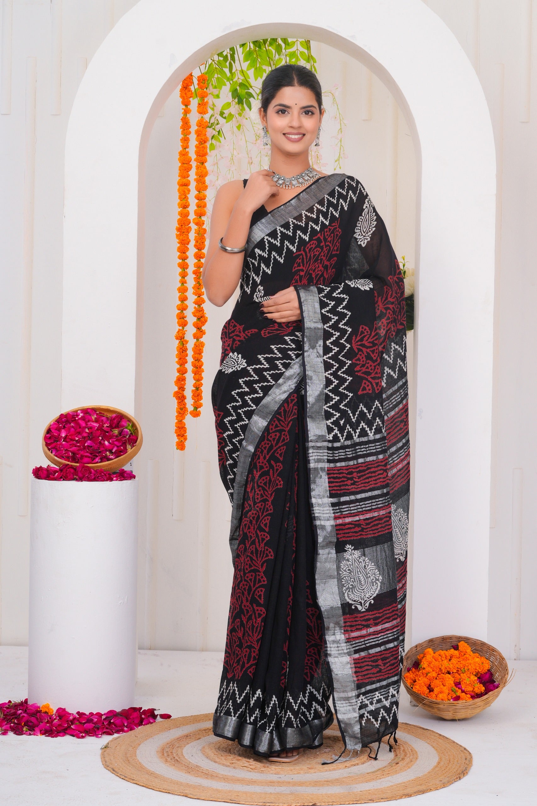 Cotton Linen Saree
