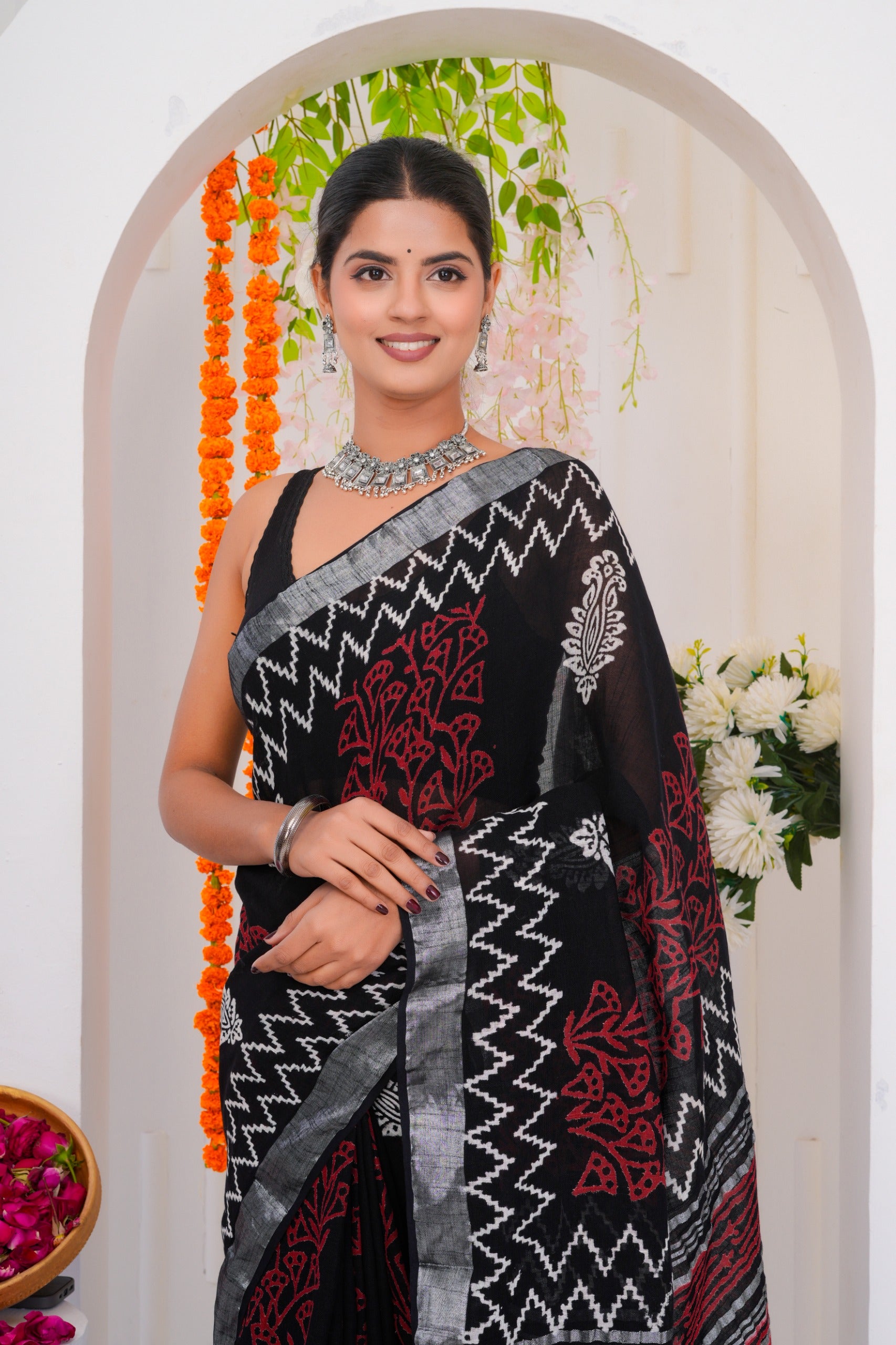 Cotton Linen Saree