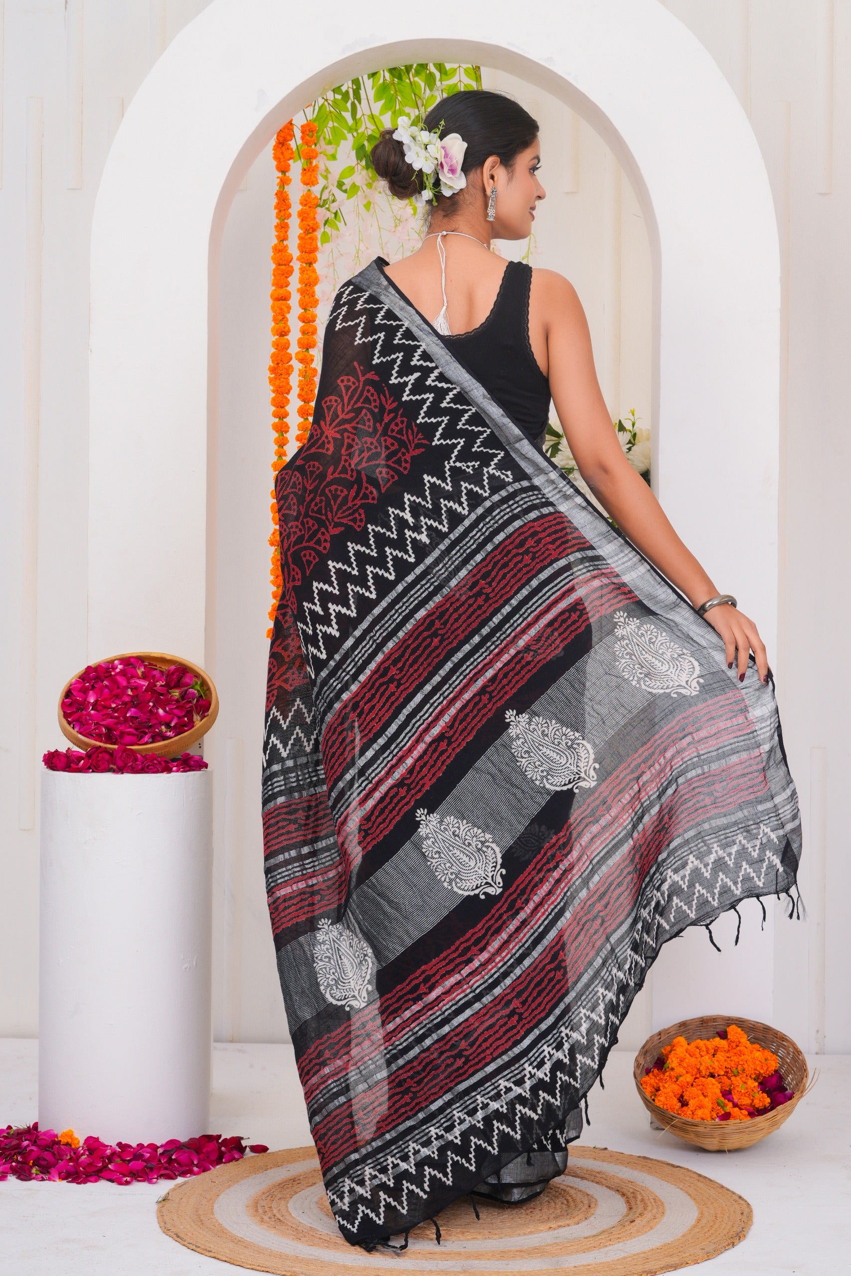 Cotton Linen Saree