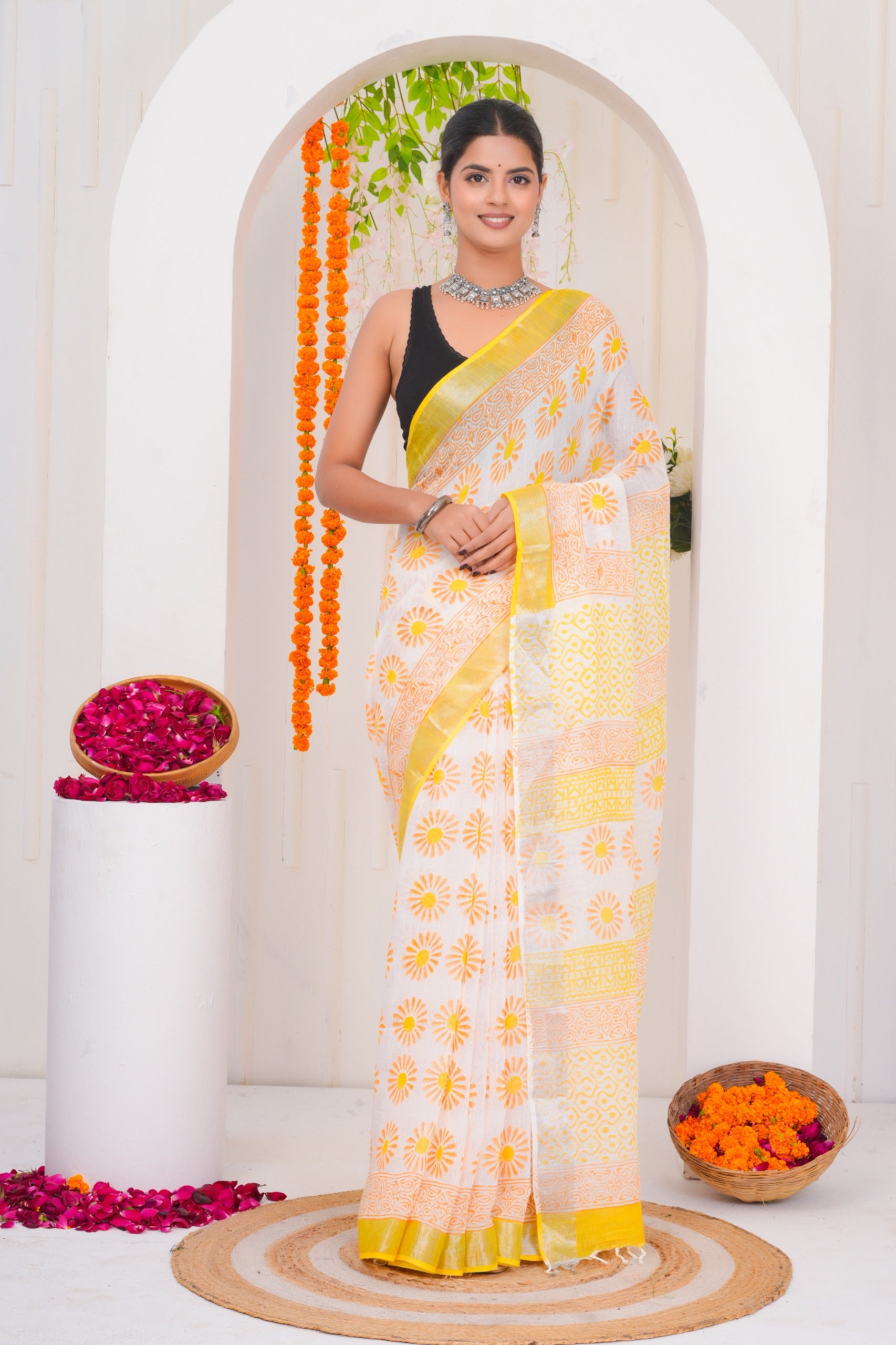 Cotton Linen Saree