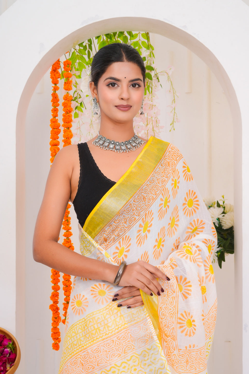 Cotton Linen Saree