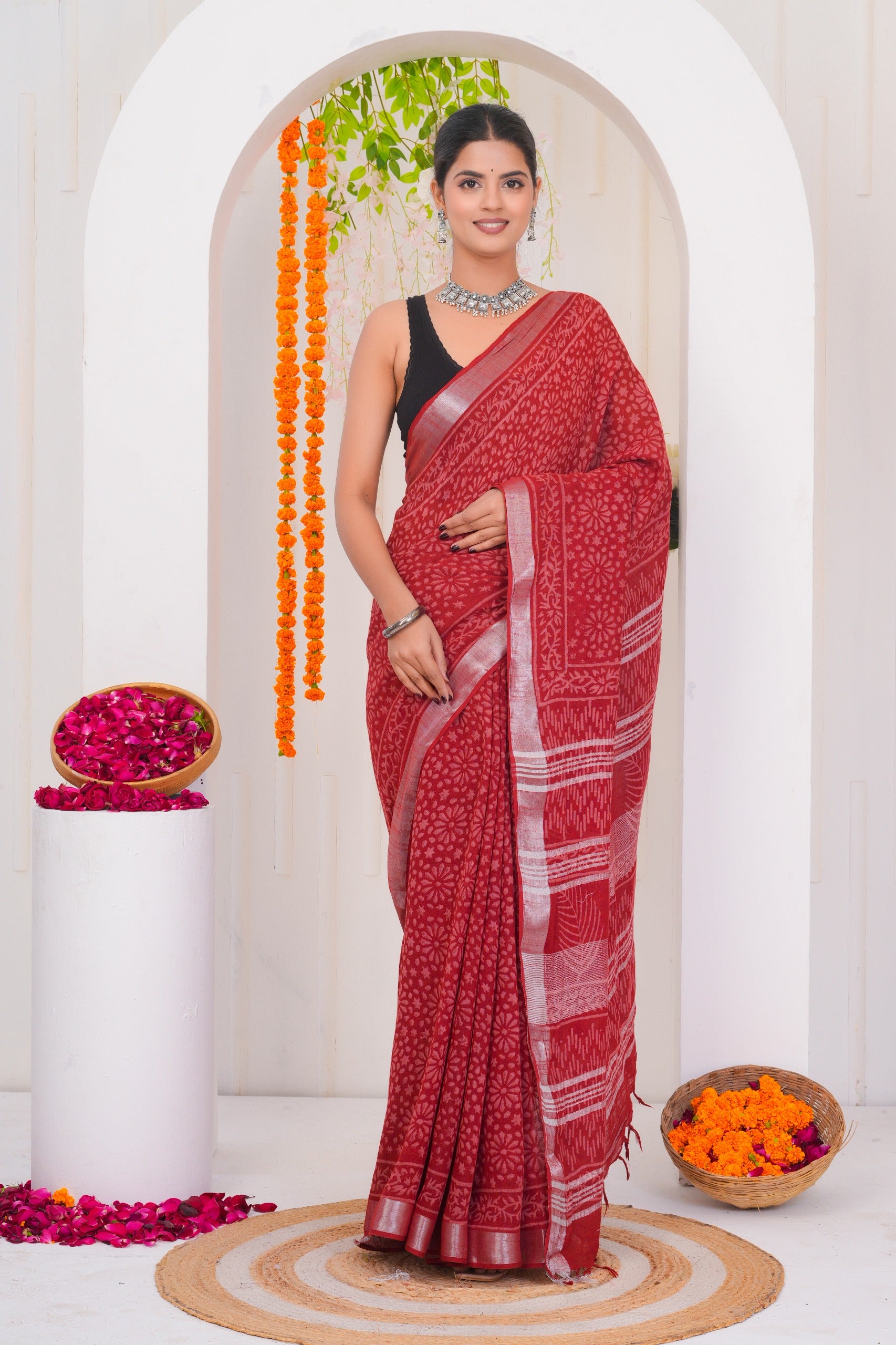 Cotton Linen Saree