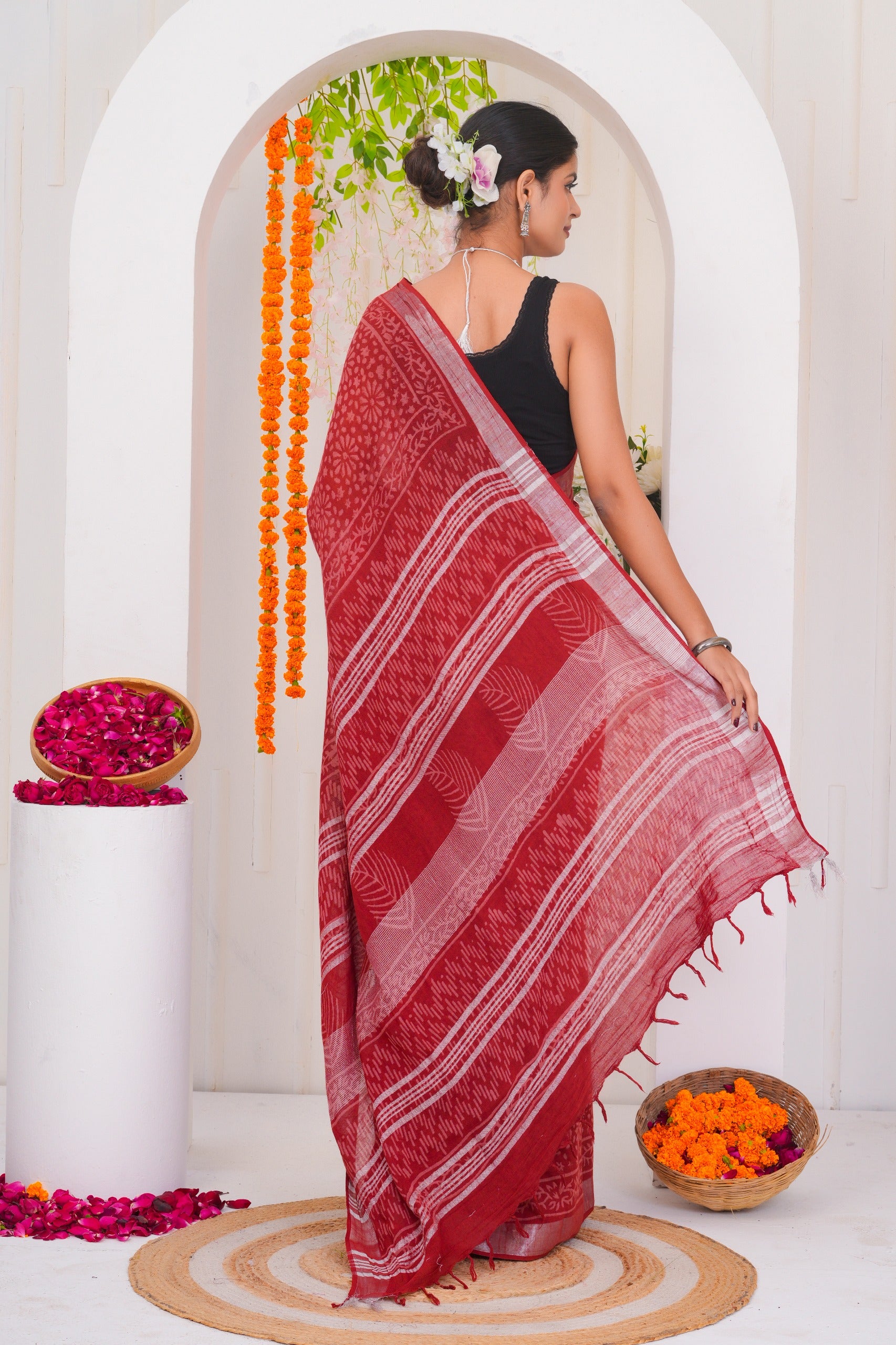 Cotton Linen Saree