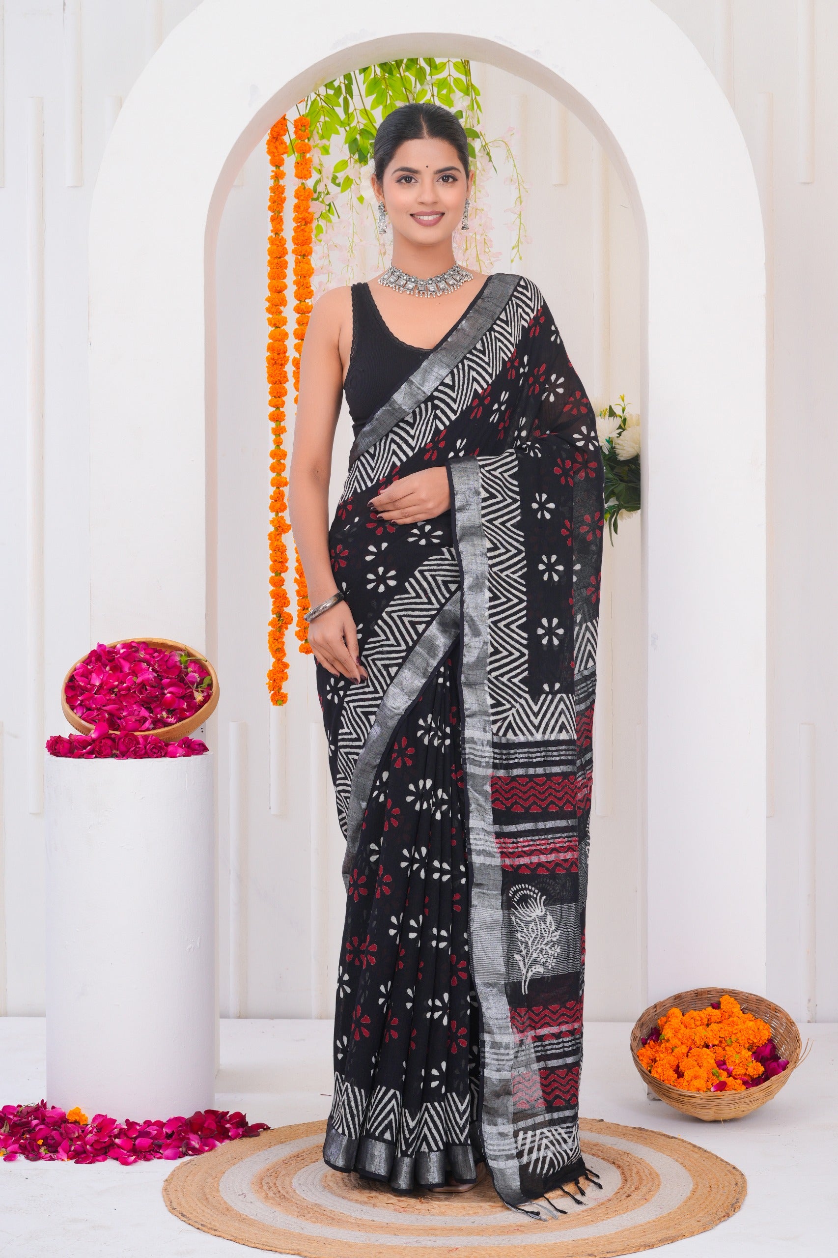 Cotton Linen Saree