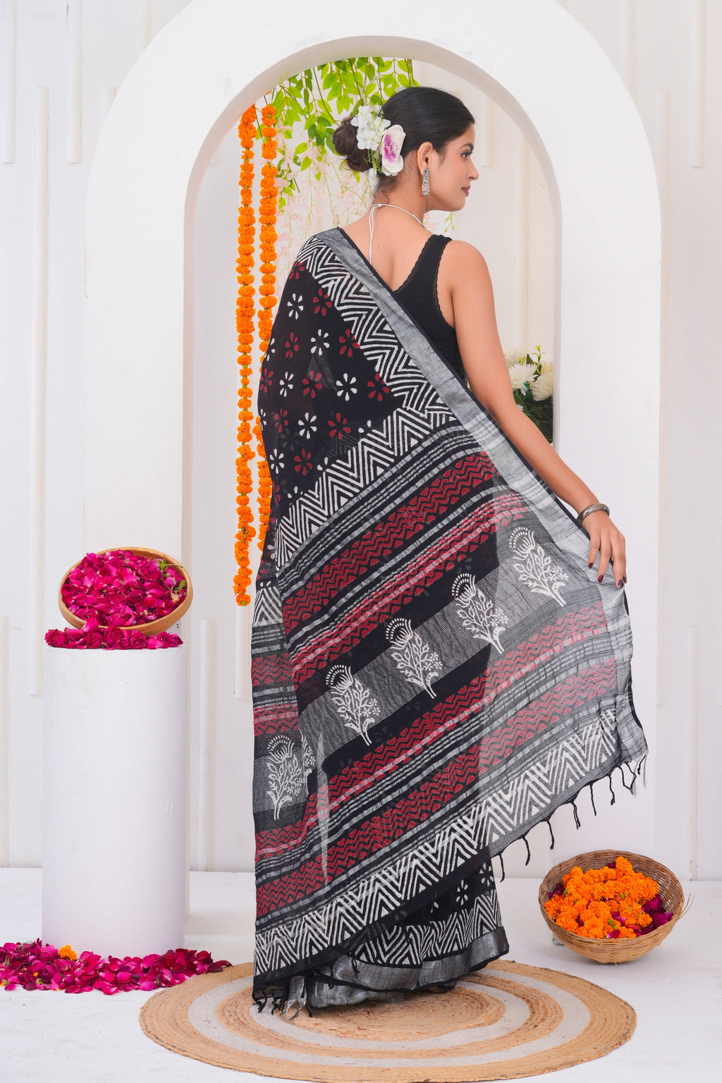 Cotton Linen Saree
