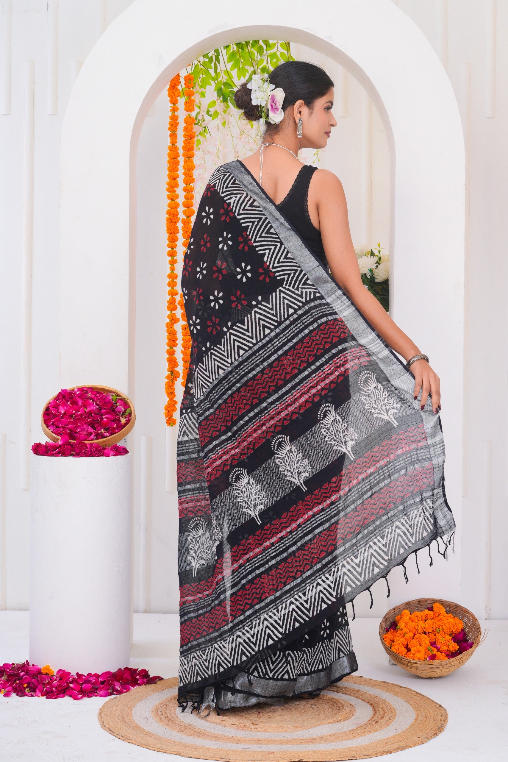 Cotton Linen Saree