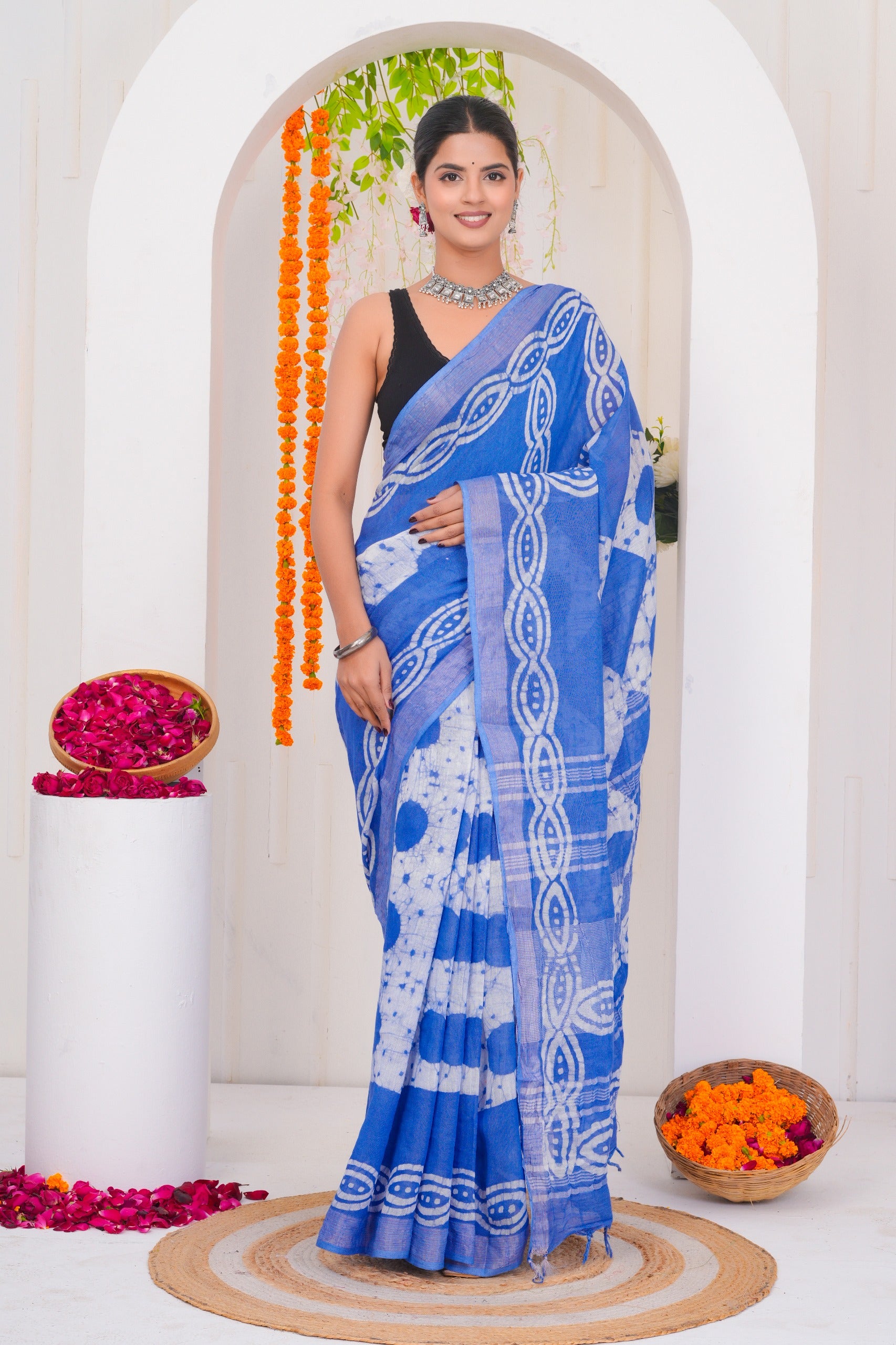 Cotton Linen Saree
