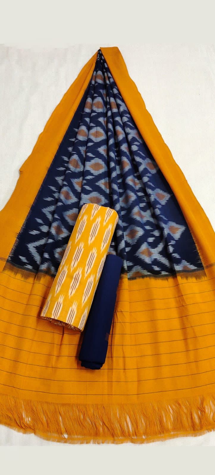Ikkat Weaved Cotton Suit