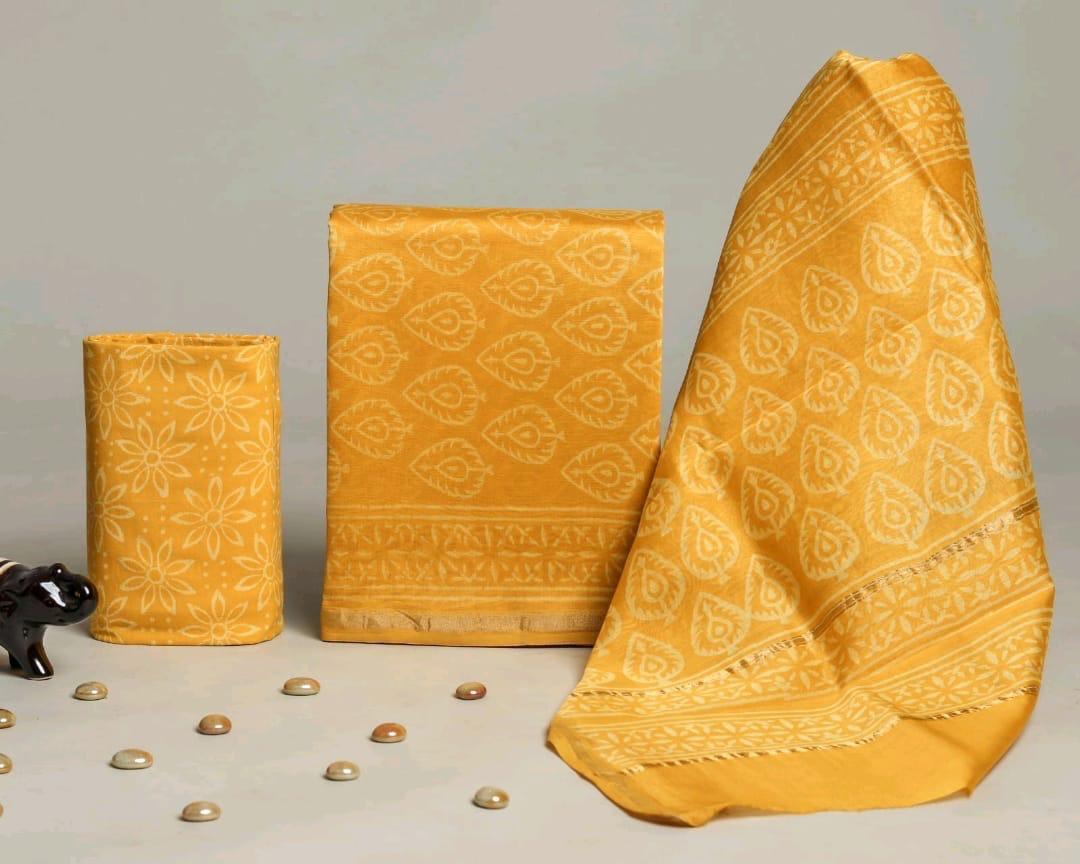 Morning Glow Yellow Chanderi Silk Suit