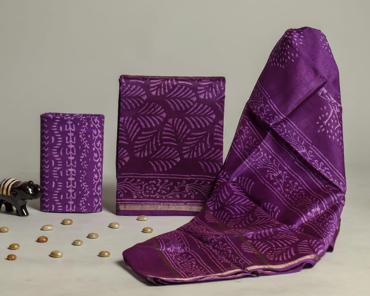 Rajwada Mauve Chanderi Silk Suit